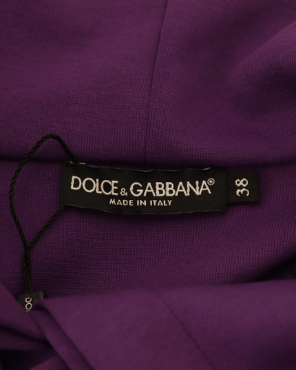 Dolce & Gabbana Purple Floral Print Pullover  Cotton Sweater