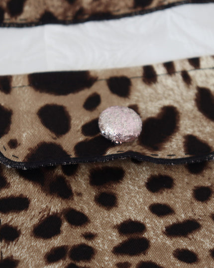 Dolce & Gabbana White Leopard Print High Waist Pants