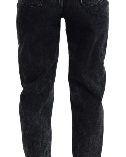Dolce & Gabbana Black Washed Cotton High Waist Denim Jeans