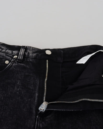 Dolce & Gabbana Black Washed Cotton High Waist Denim Jeans