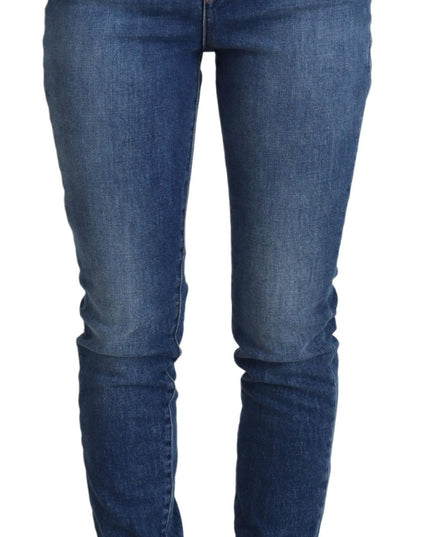 Dolce & Gabbana Blue Cotton High Waist Skinny Denim Jeans