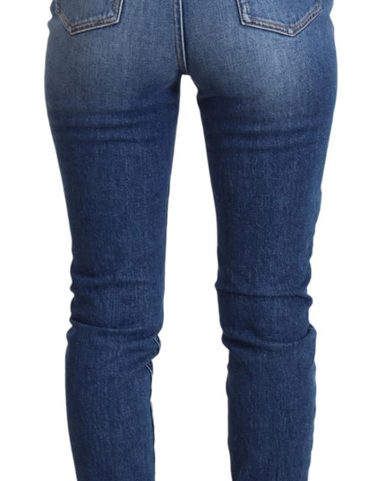 Dolce & Gabbana Blue Cotton High Waist Skinny Denim Jeans