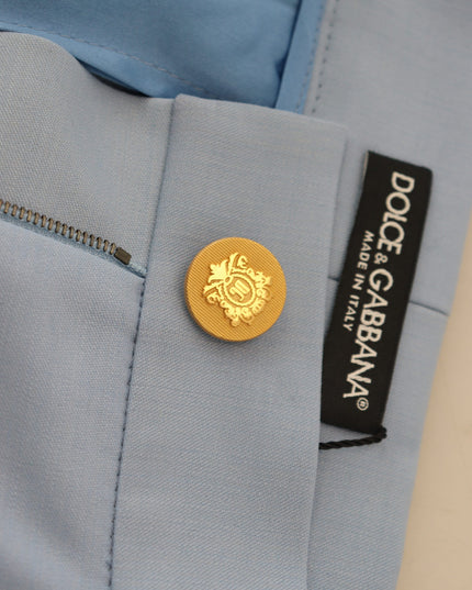 Dolce & Gabbana Light Blue Button Wide Leg Pants