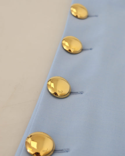 Dolce & Gabbana Light Blue Button Wide Leg Pants