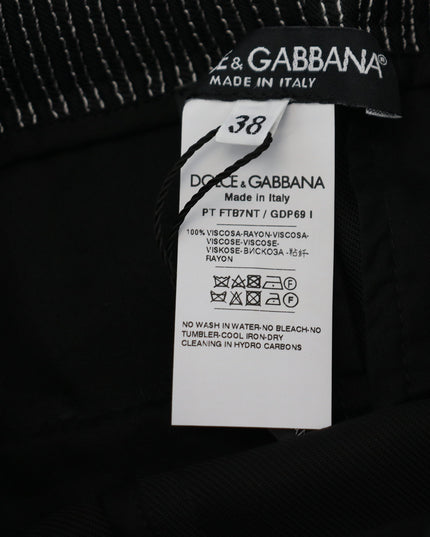 Dolce & Gabbana Black Straight Fit Cotton Pants