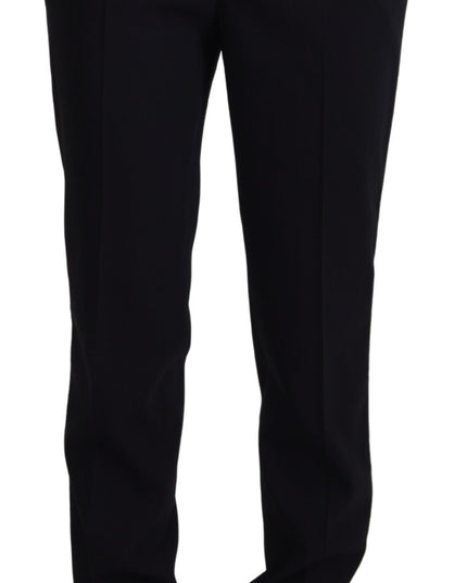Dolce & Gabbana Black Tapered Women Wool Pants
