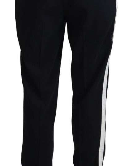Dolce & Gabbana Black Tapered Women Wool Pants