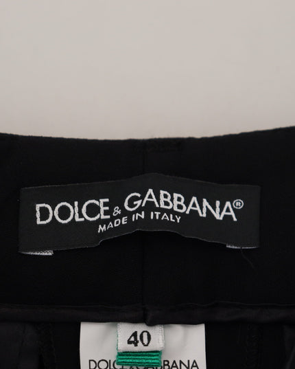 Dolce & Gabbana Black Tapered Women Wool Pants