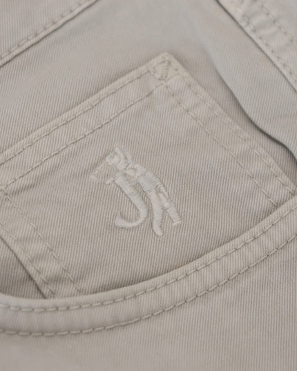 Jeckerson Gray Cotton Tapered Men Casual Pants