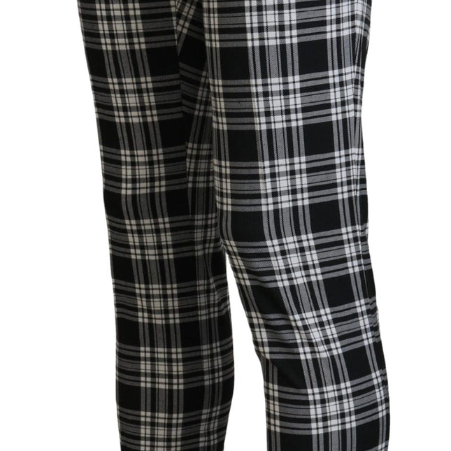 BENCIVENGA Black Checkered Cotton Men Casual Pants