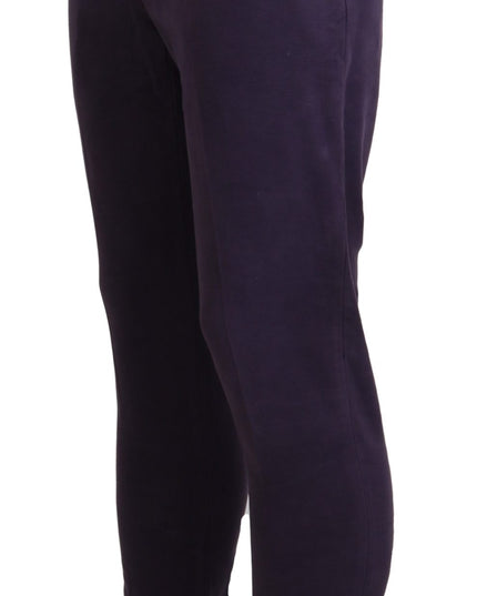 BENCIVENGA Purple Pure Cotton Tapered Mens Pants