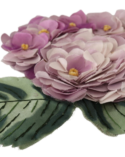 Dolce & Gabbana Purple Floral Gold Tone Brass Women Brooch