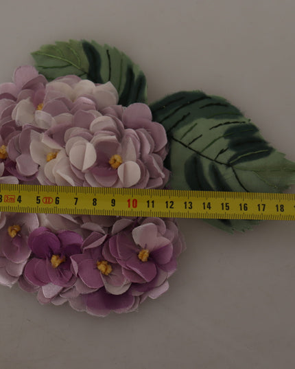 Dolce & Gabbana Purple Floral Gold Tone Brass Women Brooch