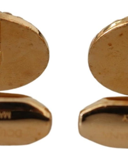 Dolce & Gabbana Gold Plated Brass Round Pin Men Cufflinks