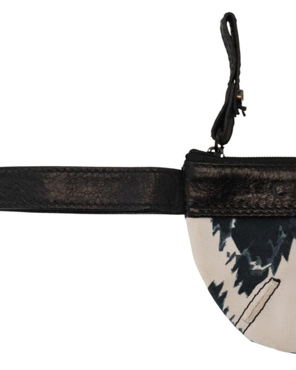 Costume National White Genuine Leather Coin Purse Strap Wallet