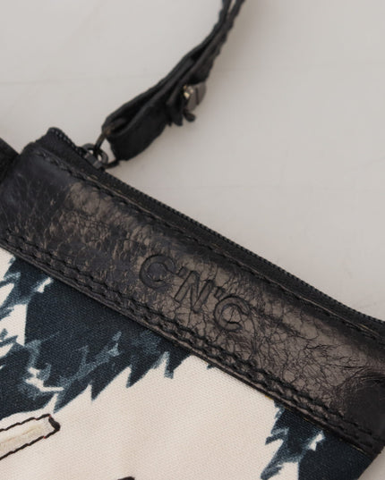 Costume National White Genuine Leather Coin Purse Strap Wallet