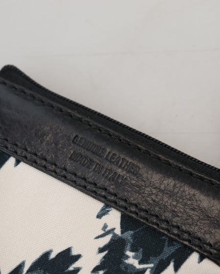 Costume National White Genuine Leather Coin Purse Strap Wallet