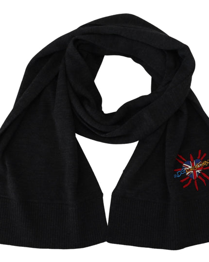 Dolce & Gabbana Black Sacred Heart #DGLovesLondon Wrap Scarf