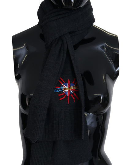 Dolce & Gabbana Black Sacred Heart #DGLovesLondon Wrap Scarf