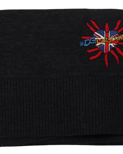 Dolce & Gabbana Black Sacred Heart #DGLovesLondon Wrap Scarf