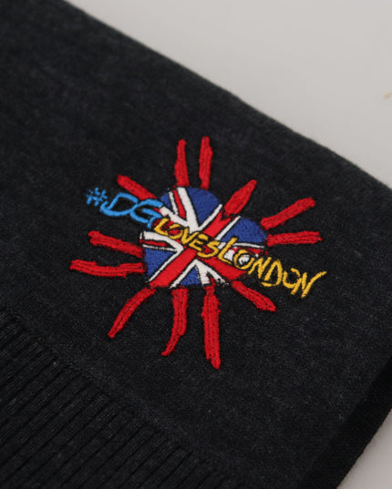 Dolce & Gabbana Black Sacred Heart #DGLovesLondon Wrap Scarf