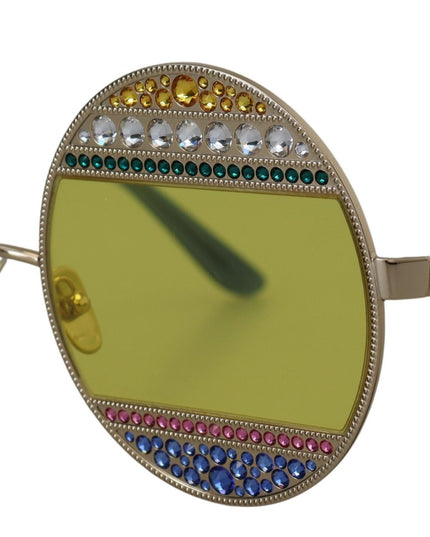 Dolce & Gabbana Gold Oval Metal Crystals Shades DG2209B Sunglasses