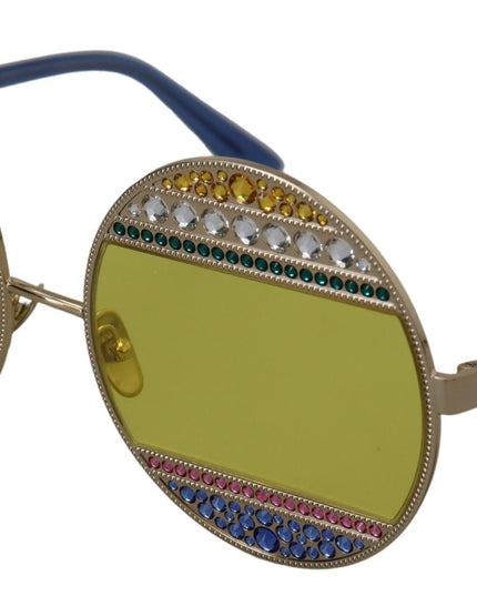 Dolce & Gabbana Gold Oval Metal Crystals Shades DG2209B Sunglasses
