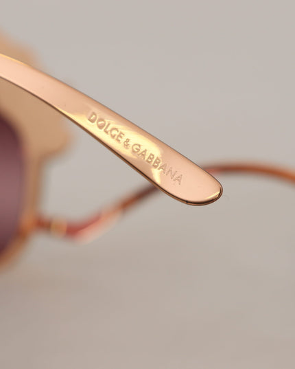Dolce & Gabbana Pink Gold Rose Sequin Embroidery DG2202 Sunglasses