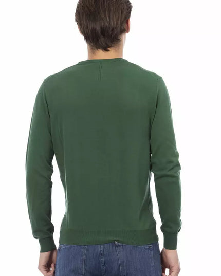 Baldinini Trend Green Cotton Men Sweater
