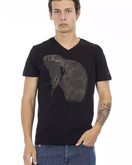 Trussardi Action Black Cotton Men T-Shirt