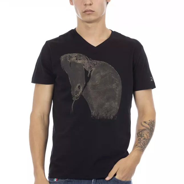 Trussardi Action Black Cotton Men T-Shirt