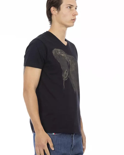 Trussardi Action Black Cotton Men T-Shirt
