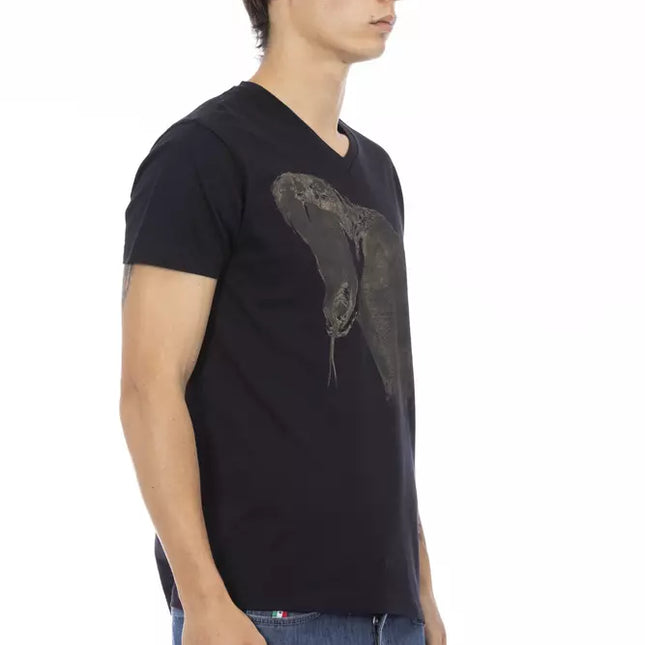 Trussardi Action Black Cotton Men T-Shirt