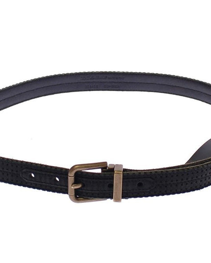 Dolce & Gabbana Blue Leather Logo Belt
