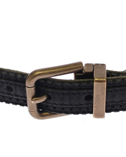 Dolce & Gabbana Blue Leather Logo Belt