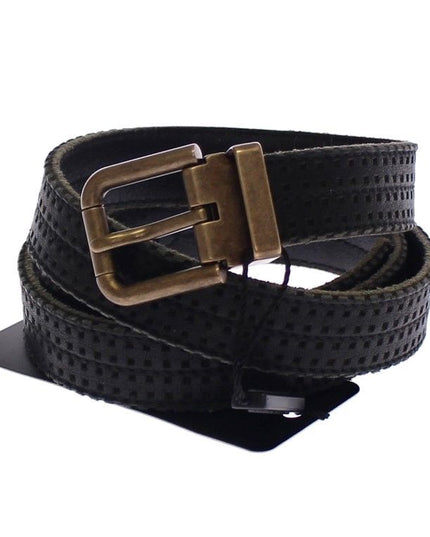 Dolce & Gabbana Blue Leather Logo Belt