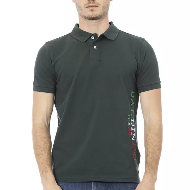 Baldinini Trend Green Cotton Men Polo Shirt