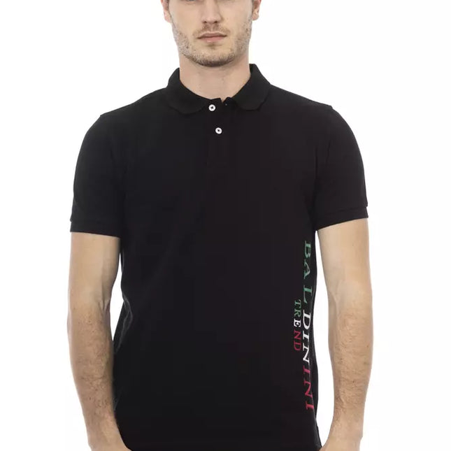 Baldinini Trend Black Cotton Men Polo