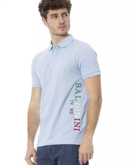 Baldinini Trend Light Blue Cotton Men Polo Shirt