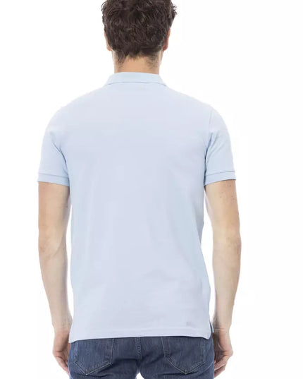 Baldinini Trend Light Blue Cotton Men Polo Shirt