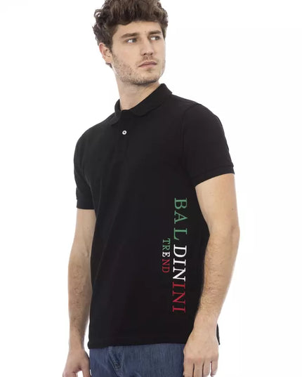 Baldinini Trend Black Cotton Men Polo Shirt