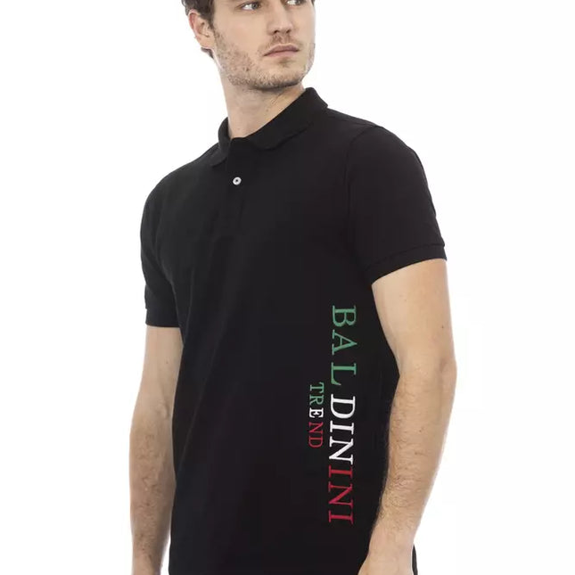 Baldinini Trend Black Cotton Men Polo