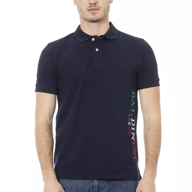 Baldinini Trend Blue Cotton Men Polo Shirt