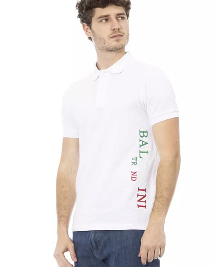 Baldinini Trend White Cotton Men Polo Shirt