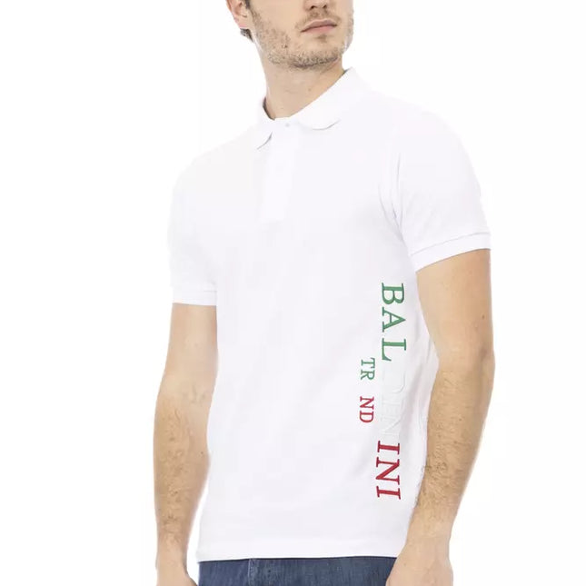 Baldinini Trend White Cotton Men Polo Shirt