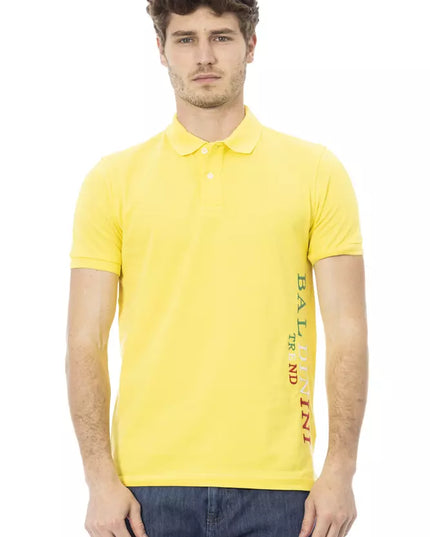 Baldinini Trend Yellow Cotton Men Polo Shirt