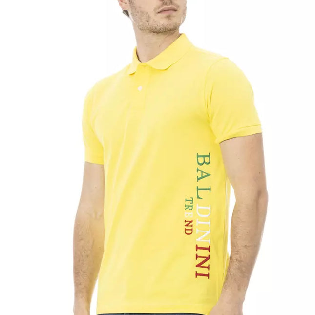 Baldinini Trend Yellow Cotton Men Polo Shirt