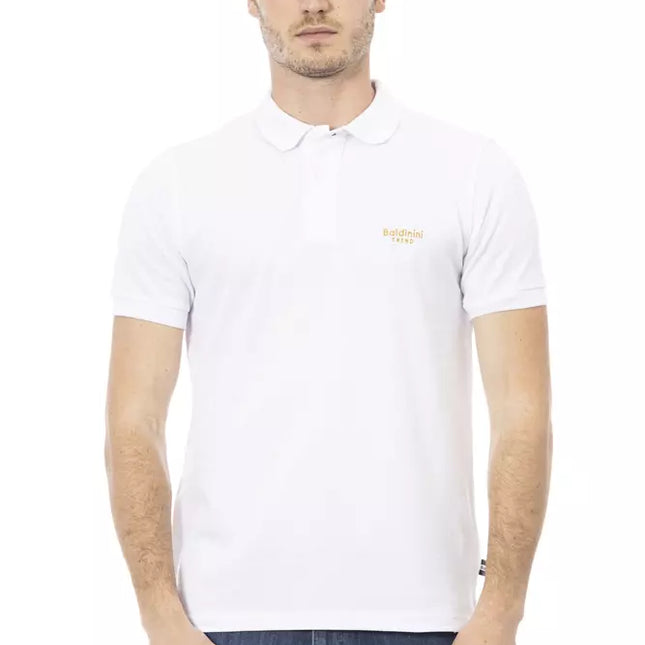 Baldinini Trend White Cotton Men Polo Shirt