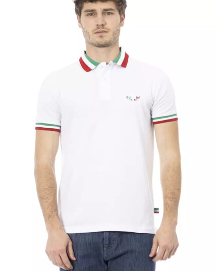 Baldinini Trend White Cotton Men Polo Shirt