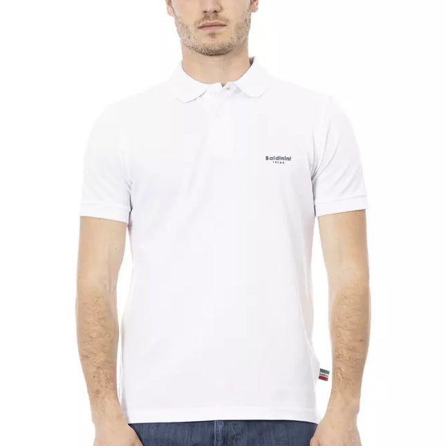Baldinini Trend White Cotton Men Polo Shirt